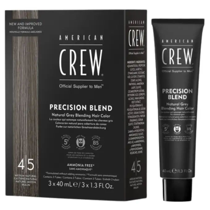 American Crew Precision Blend Odsiwiacz repigmentacja Kolor średni naturalny 4-5 3x40ml