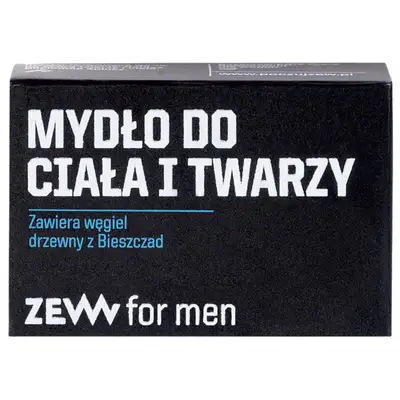 ZEW męskie mydło do mycia twarzy i ciała z węglem drzewnym 85ml
