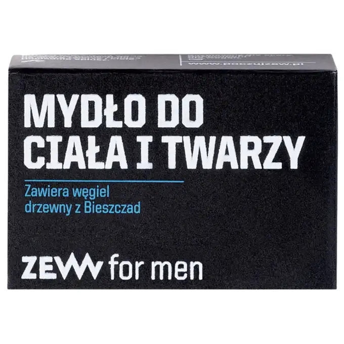 ZEW męskie mydło do mycia twarzy i ciała z węglem drzewnym 85ml