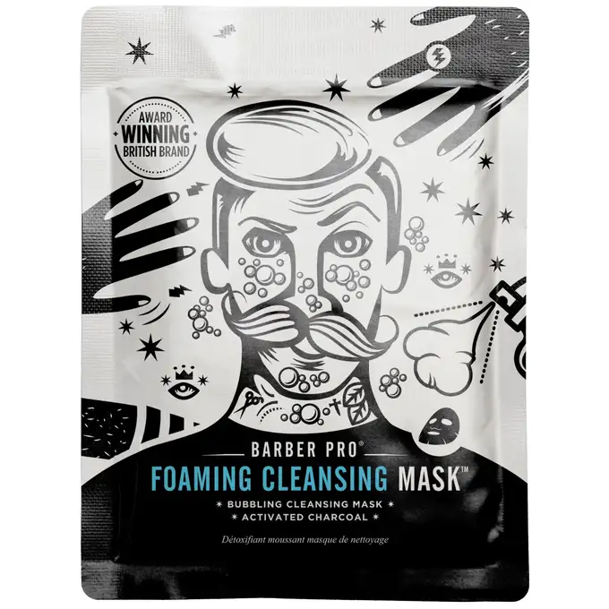 Barber Pro Foaming Cleansing Mask - piankowa maska oczyszczająca z węglem aktywowanym