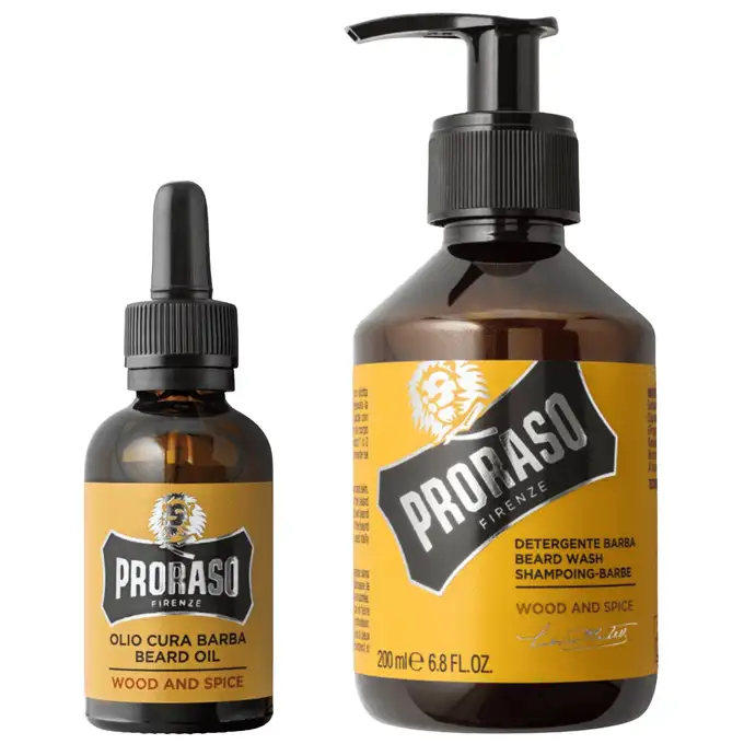 Proraso szampon do brody WOOD &amp; SPICES 200ml + Olejek do brody WOOD &amp; SPICES 30ml