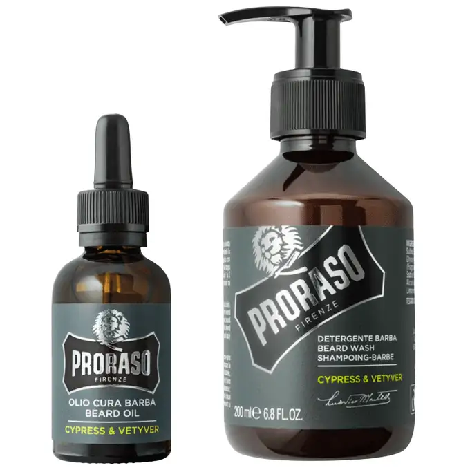 Proraso szampon do brody CYPRESS &amp; VETYVER  200ml + Olejek do brody CYPRESS &amp; VETYVER 30ml