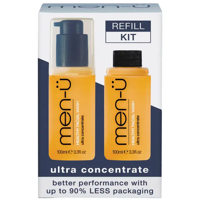 men-u refill kit - antybakteryjny żel do mycia twarzy zestaw 2x100 ml