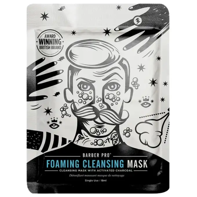 Barber Pro Foaming Cleansing Mask - piankowa maska oczyszczająca z węglem aktywowanym