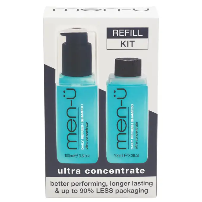 men-u refill kit - męski codzienny szampon nawilżający do włosów zestaw 2x100 ml