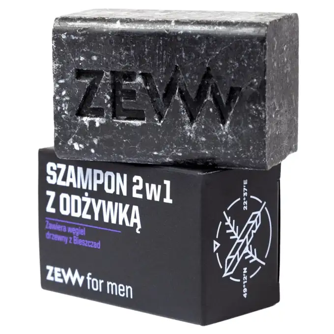 ZEW męski Szampon 2w1 z odżywką z węglem drzewnym z Bieszczad 85ml