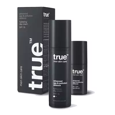 True men skin care - Zestaw na dzień nawilżający krem do twarzy oraz serum pod oczy