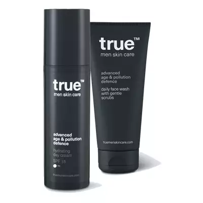 True men skin care - Zestaw na dzień - żel do mycia oraz nawilżający krem do twarzy