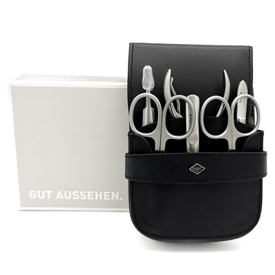 Giesen and Forsthoff - Kompletny podróżny męski zestaw akcesoriów do manicure w skórzanym etui