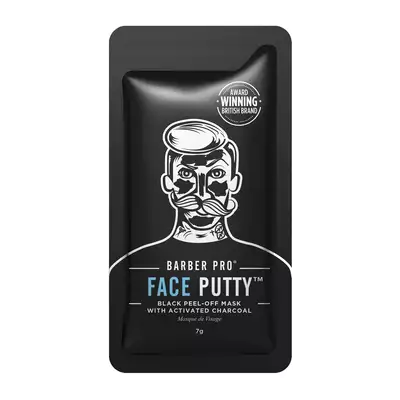 Barber Pro Face Putty Black Peel-Off - peelingująca czarna maska z węglem aktywowanym 3x7g (1)