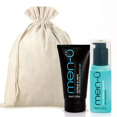 Men-u Zestaw prezentowy - Żel pod prysznic cytrusowy oraz nawilżający szampon do włosów