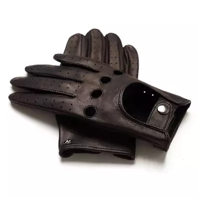 Napo Gloves - DRIVE - Męskie rękawiczki samochodowe brązowe rozmiar S