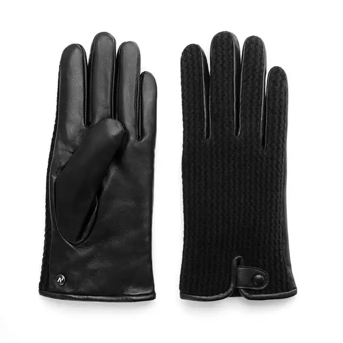 Napo Gloves - WOOL - Męskie rękawiczki zimowe czarne rozmiar M