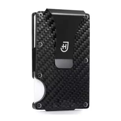 James Hawk Case Wallet Carbon - Małe etui na karty z lekkiego i trwałego aluminium w kolorze carbon