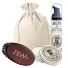 Zestaw do pielęgnacji brody - Balsam i pianka do brody Reuzel Wood &amp; Spice oraz mały kartacz do brody ZEW