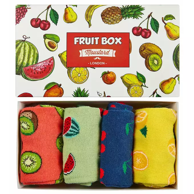 Moustard London - Fruit Socks Box - Zestaw prezentowy 4 pary skarpetek