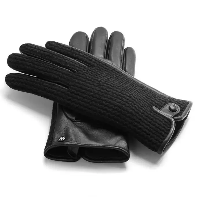 Napo Gloves - WOOL - Męskie rękawiczki zimowe czarne rozmiar XL