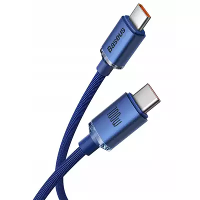 Baseus - Funkcjonalny kabel do szybkiego ładowania 100W - niebieski USB-C/USB-C 1,2m