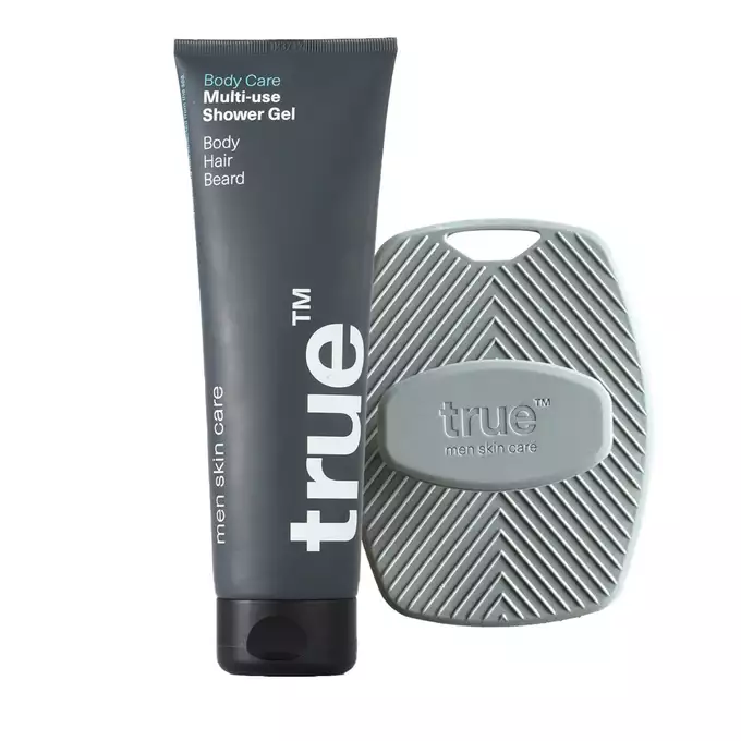 True men skin care - Uniwersalny żel pod prysznic 3w1 do ciała, włosów i brody z silikonową myjką 100ml