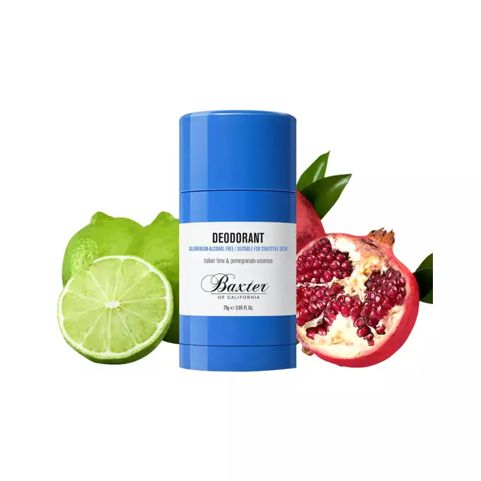 Baxter of California Deodorant - Męski dezodorant w sztyfcie zapach limonki i owocu granatu 75g