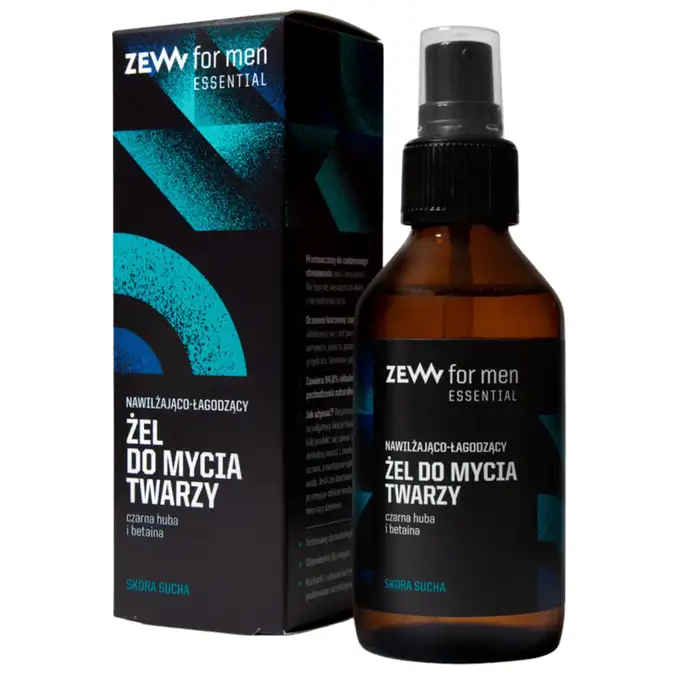 ZEW - Essential care - Nawilżająco łagodzący żel do mycia twarzy przeznaczony do cery suchej z czarną hubą i betainą 100ml