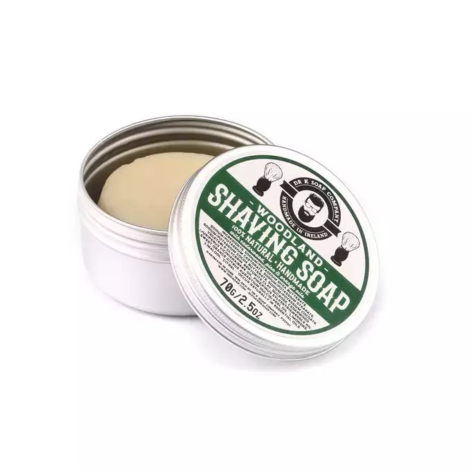 Dr K Soap Shaving soap Woodland - męskie mydło do golenia o zapachu cedru, pomarańczy i sosnowych igieł 70 g