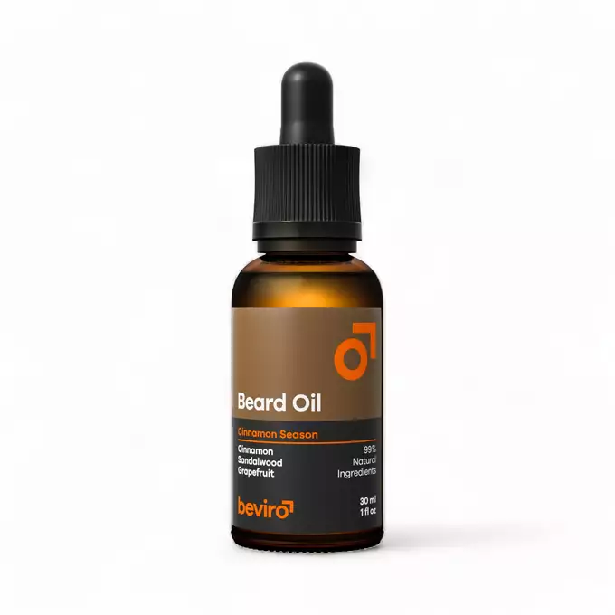 Beviro Cinnamon season beard oil - Olejek do brody o zapachu grejpfruta, cynamonu i drzewa sandałowego 30ml