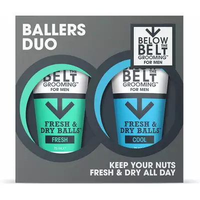 Below the belt - Ballers Duo - Antyperspirant do miejsc intymnych w kremie w dwóch wariantach zapachowych 2x75ml