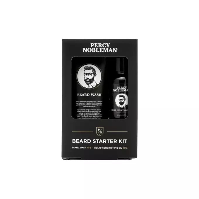 Percy Nobleman Beard Starter Kit - zestaw dla początkującego brodacza (szampon i olejek do brody)