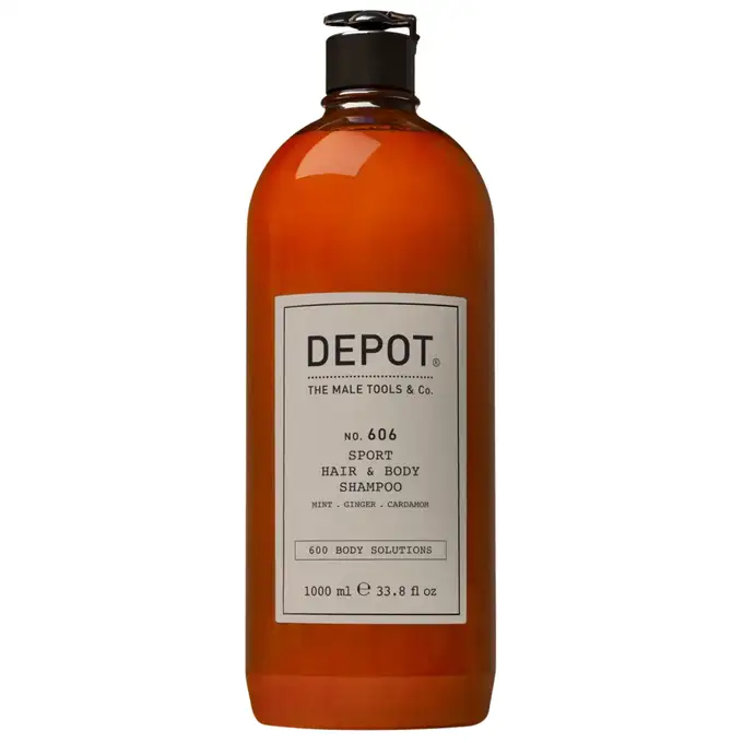 Depot 606 Odświeżający szampon do włosów oraz ciała - zapach mięty, imbiru oraz kardamonu - 1000ml