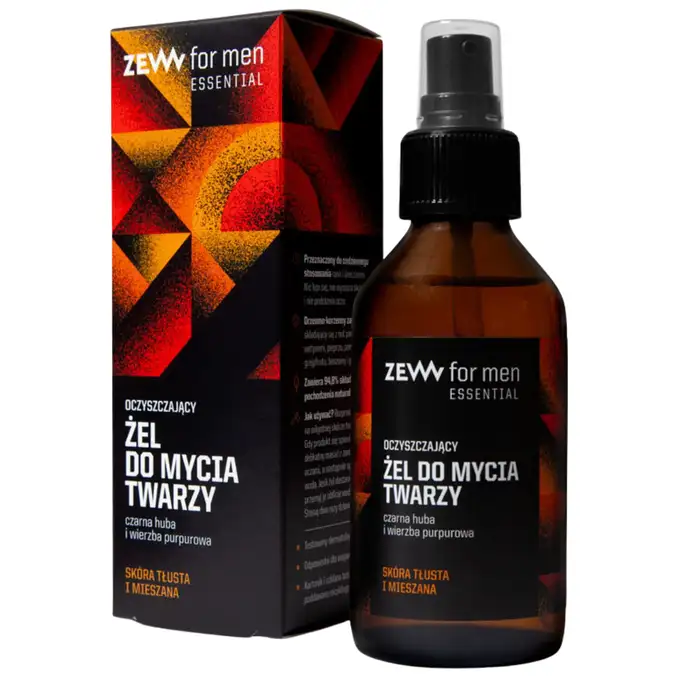 ZEW - Essential care - Zestaw kosmetyków do cery tłustej i mieszanej z czarną hubą - żel do mycia twarzy oraz krem regenerujący