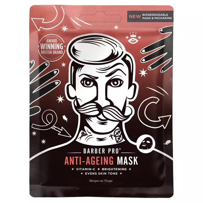 Barber Pro Anti-ageing face sheet mask - przeciwzmarszczkowa maska do twarzy z witaminą C