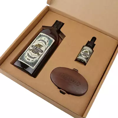 Pan Drwal Zestaw original grooming kit - Żel pod prysznic, kartacz oraz olejek do brody 30ml o oryginalnym męskim zapachu