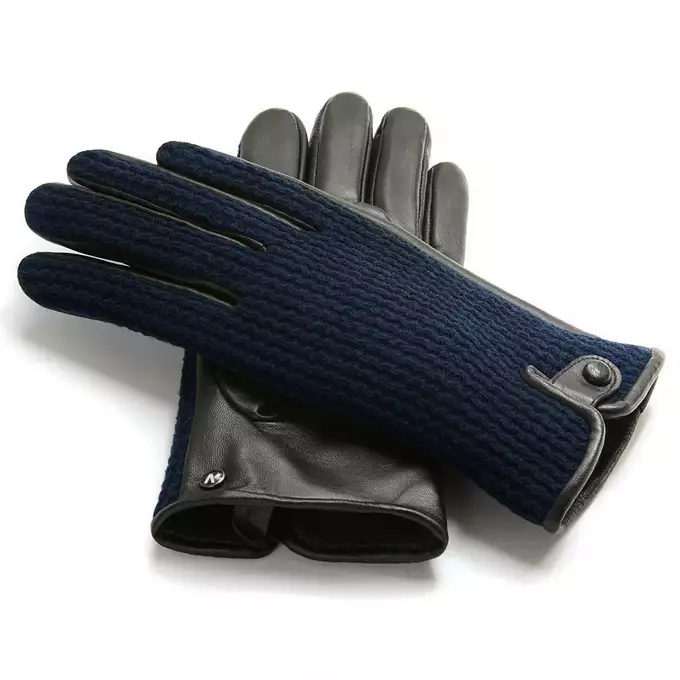 Napo Gloves - WOOL - Męskie rękawiczki zimowe czarne/granatowe rozmiar S 