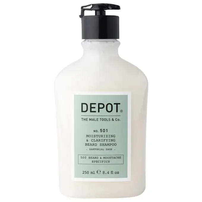 Depot 501 Nawilżająco oczyszczający szampon do brody o zapachu sartorial sage 250ml 