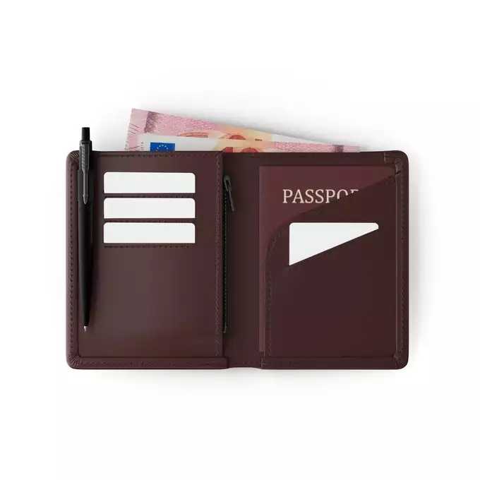 James Hawk TRAVEL Smart Wallet Brown - Pojemny portfel turystyczny w kolorze ciemnobrązowym