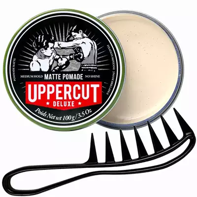 Uppercut Deluxe - Zestaw do stylizacji włosów, matowa pomada oraz teksturyzujący grzebień 