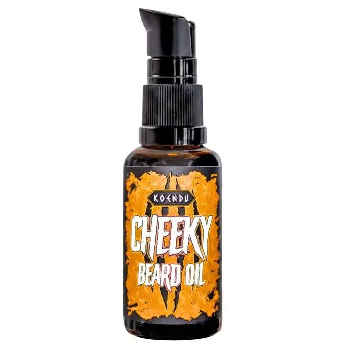 Koendu Cheeky - Odżywczy olejek do brody o zapachu pomarańczy, owoców tropikalnych i białej ambry 30ml