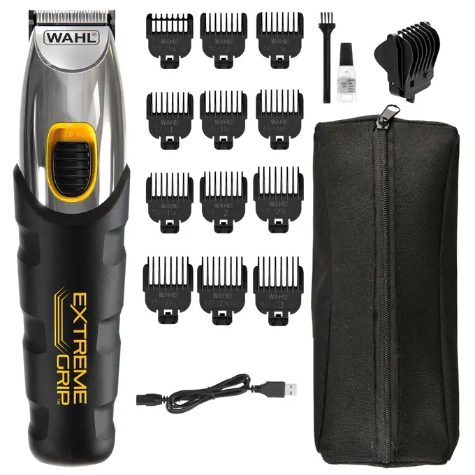 Wahl 9893-0440 Extreme grip trimmer - wodoodporna maszynka trymer włosów i zarostu z etui do przechowywania