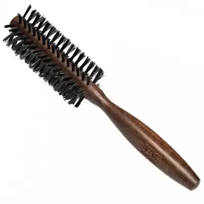 Depot 721 Okrągła szczotka do modelowania włosów - drewniany uchwyt i naturalne włosie