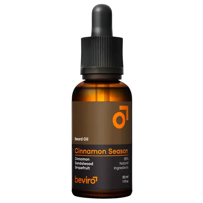 Beviro Cinnamon season beard oil - Olejek do brody o zapachu grejpfruta, cynamonu i drzewa sandałowego 30ml