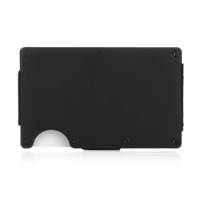 James Hawk Case Wallet Carbon - Małe etui na karty z lekkiego i trwałego aluminium w kolorze carbon z paskiem na banknoty