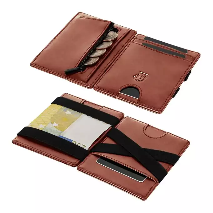 James Hawk Flip wallet camel - Dwustronnie otwierany jasnobrązowy portfel na karty