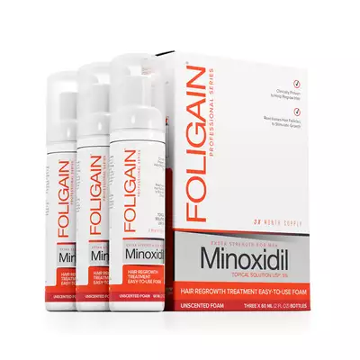 Foligain - Pianka na porost włosów dla mężczyzn z 5% minoxidil 3x60ml