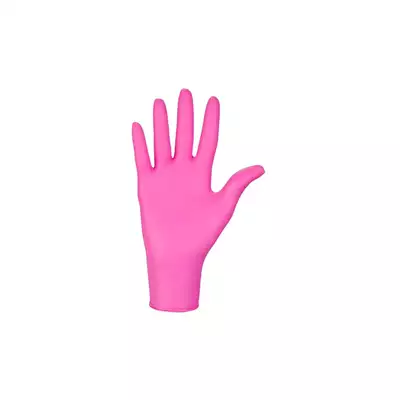 Menspace Fuksjowe rękawiczki nitrylowe ochronne 100 szt. rozmiar S (magenta)