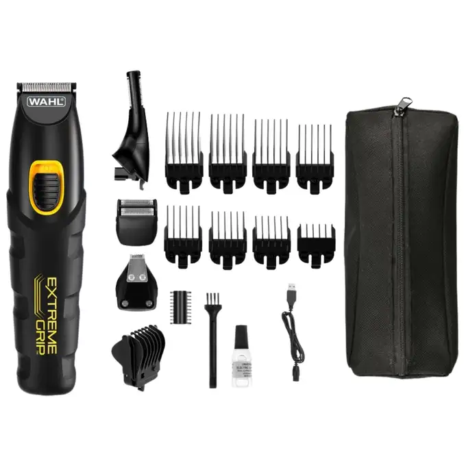 Wahl 9893-0460 Advanced extreme grip trimmer - Zaawansowana wodoodporna maszynka trymer włosów i zarostu z etui do przechowywania