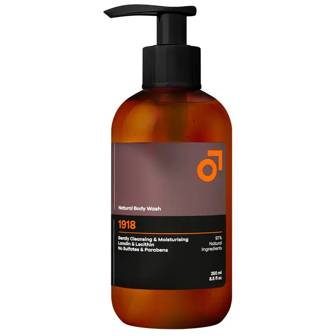 Beviro Natural Body Wash 1918 - Naturalny żel do mycia ciała o mocnym męskim korzennym zapachu dla mocnych charakterów 250ml