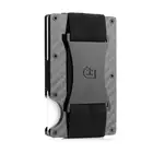 James Hawk Case Wallet Carbon Strap - Małe etui na karty z lekkiego i trwałego aluminium w kolorze carbon z paskiem na banknoty