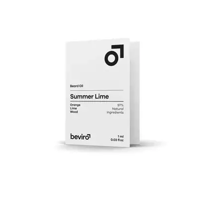 Beviro Summer lime beard oil - Olejek do brody o zapachu pomarańczy, limonki i nut drzewnych tester 1ml