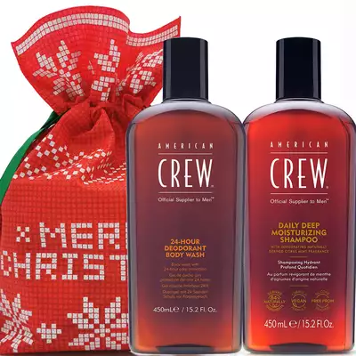 Zestaw prezentowy dla mężczyzny marki American Crew - Szampon do włosów oraz żel do mycia ciała, męski zapach!